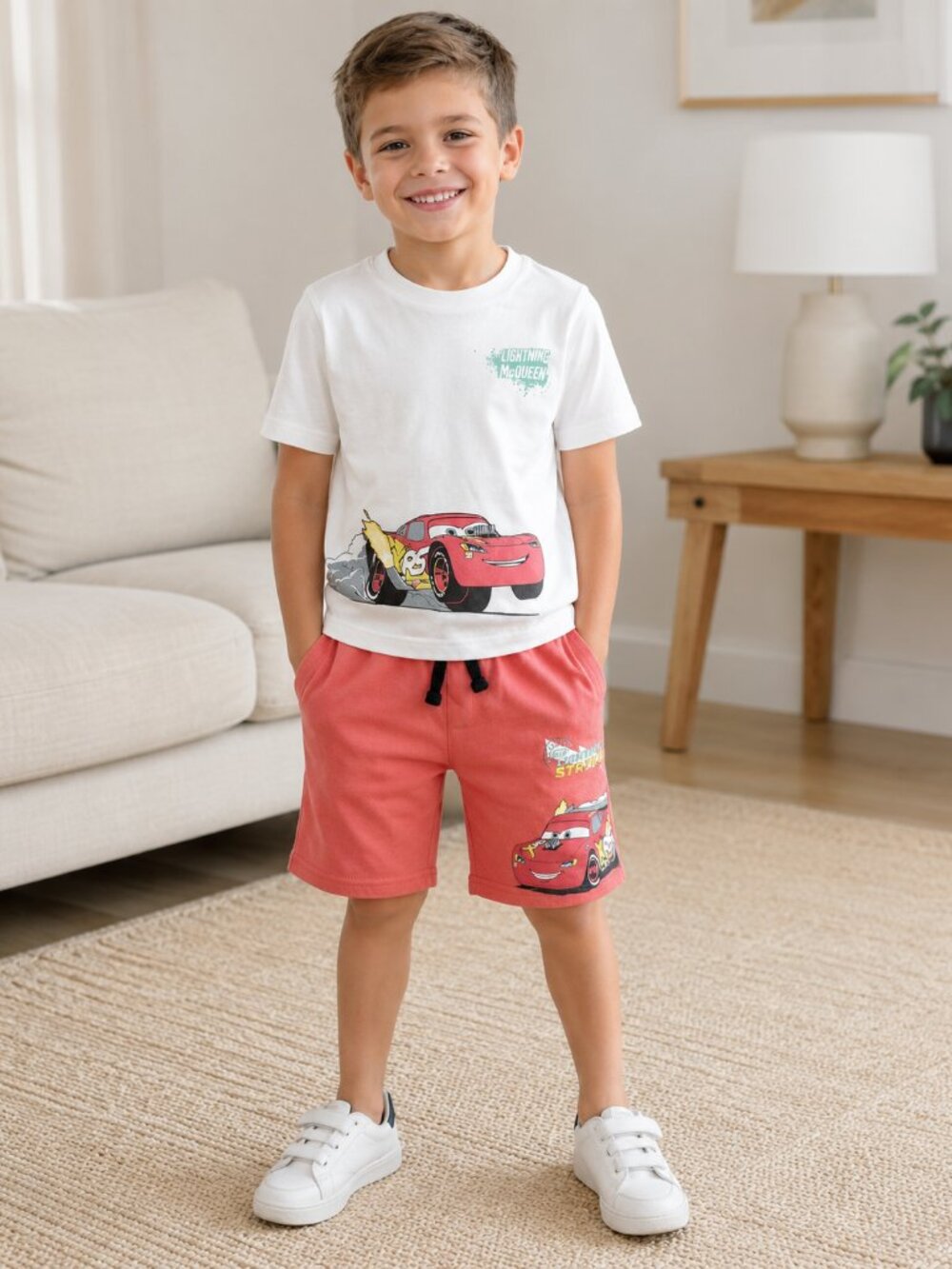 Disney Cars Lightning McQueen Boys 2 Pc Outfit Set Size 7